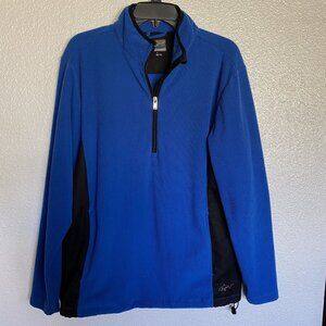 Greg Norman Pullover Mens Sweatshirt Medium Blue Black 1/4‎ Zip Golf